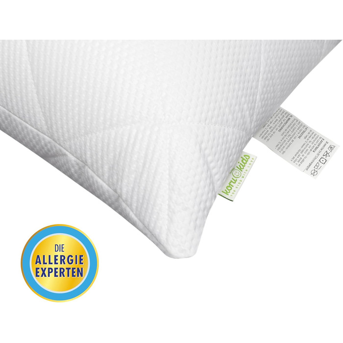 Дитяча подушка Koru Kids 40x80 см на блискавці - регульоване наповнення 600 г - дитяча подушка для алергіків - можна прати при 60C