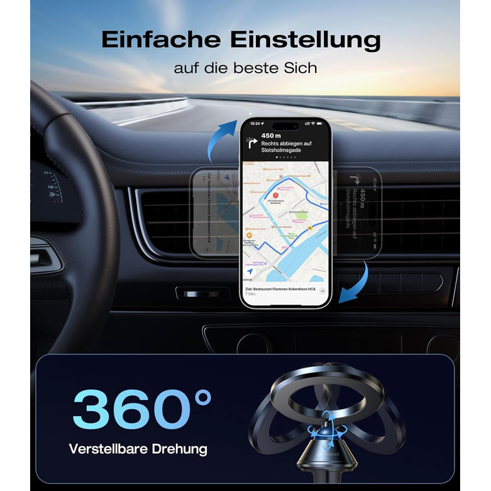 Повністю металевий тримач для мобільного телефону Автомобільний магніт для автомобільного кріплення Mgasafe 26xN55 найсильніші маг