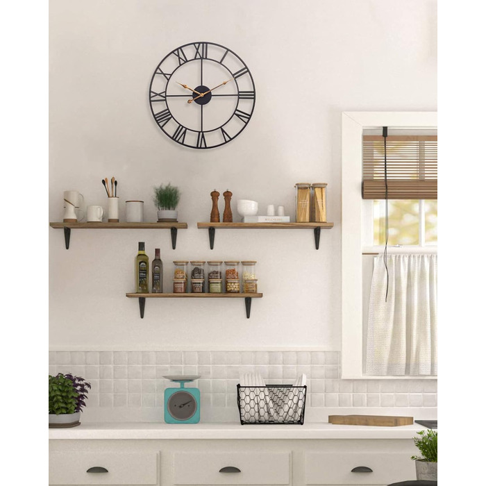 Настінний годинник великий, європейський промисловий старовинний настінний годинник з римськими цифрами, безшумний без цокання мет