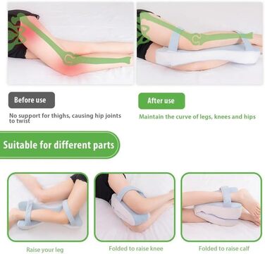 Надзвичайно велика ортопедична подушка для колін для тих, хто спить на боці - подушка з піни з ефектом пам&39яті 53 см для полегшення болю в стегнах і спині, збільшена подушка між ногами для