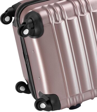 Комплект валіз Zelsius з 4 предметів, рожевий Валізи з твердої оболонки ABS з кодовим замком, 4 колесами та внутрішньою перегородкою Валіза ручної поклажі, комплект з 4 твердих валіз, візок, велика валіза