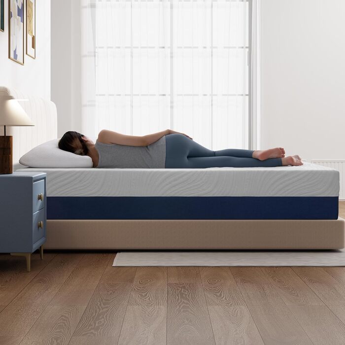 Матрац з пінопласту 160x200 см Середньої жорсткості H3 Висота 18 см Матрац з холодного пінопласту Високоякісний пінопласт Знімний чохол, який можна прати 7-зонний ергономічний та дихаючий Товщина 18 см 160 x 200 см