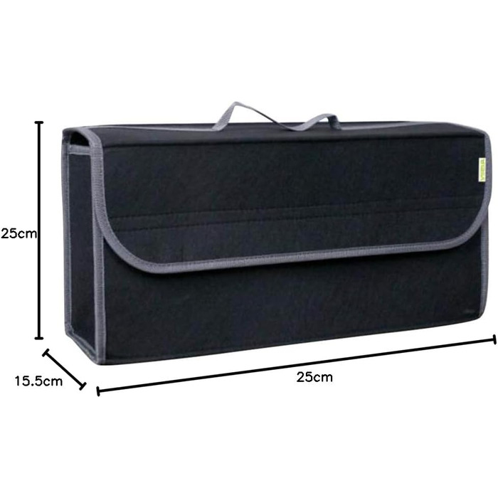 Органайзер для багажника автомобіля з кришкою, складний органайзер для інструментів та речей, чорний