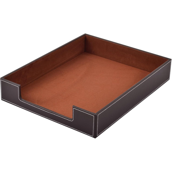 Шкіряний лоток для листів, канцелярське приладдя, органайзер для канцелярського приладдя, журналів, ювелірних виробів, косметики, розкішний тримач для листів та багатоцільова коробка для зберігання, штабелюється, для офісу, кави