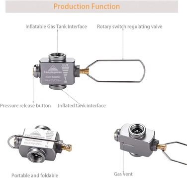 Перехідник Campingmoon з пропану на бутан, портативний адаптер для газових балонів для використання на відкритому повітрі (Z15). CM - Z15