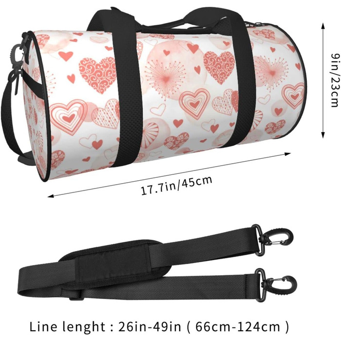 Спортивна сумка для чоловіків з акварельними колами, ідеальна для подорожей та на вихідні, святкова (День святого Валентина)