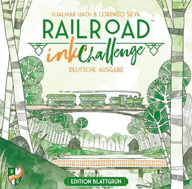 Гра в кубики, для 1-4 гравців, вік 8 - німецька, зелена, 024 - Railroad Ink Challenge Edition Blattgrn -