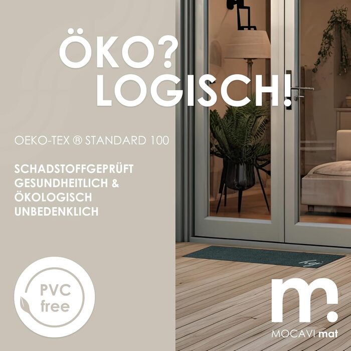 Килимок MOCAVI Килимок для взуття з бордюром, що миється, для вулиці та приміщень, антрацитовий, 30x100 см, килимок для взуття, довгий, вузький, для зняття взуття, декоративна зона для приміщень, вулиці, килимок для передніх дверей, килимок для багажника,