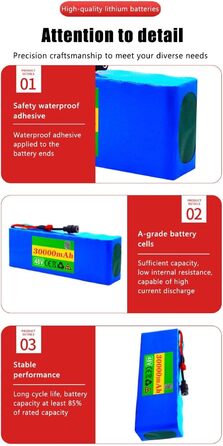 Літій-іонний акумулятор для електровелосипеда 48V 30Ah Акумуляторний блок 13S3P, вбудований BMS, ПВХ акумулятор із зарядним пристроєм BMS XT60/T штекер T-подібний штекер 48V 36Ah