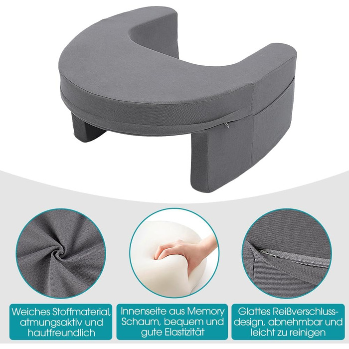 Подушка для читання Ejoyous для ліжка та дивана, подушка для колін для ігор, подушка для ноутбука, геймерська подушка з підлокітниками та бічною кишенею, для дорослих, які грають, читають, дивляться телевізор, грають на дивані