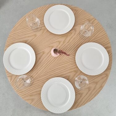 Круглий обідній стіл з дерева 80 см Ясен 80x80