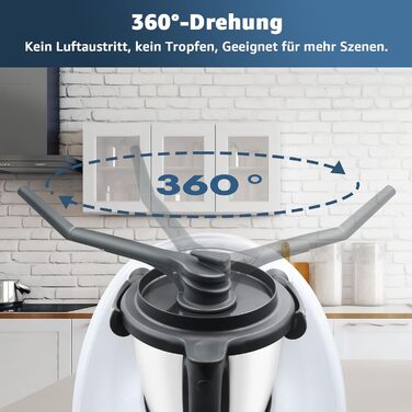 Паровий дивертор для Thermomix TM6 MCC, для аксесуарів Thermomix Силіконовий конденсатовідвідник, захист навісних шаф Сумісний з Monsieur Cuisine Smart Extra Long Відведення пари зі щіткою Версія Extra Long (труби 15 см 10 см)