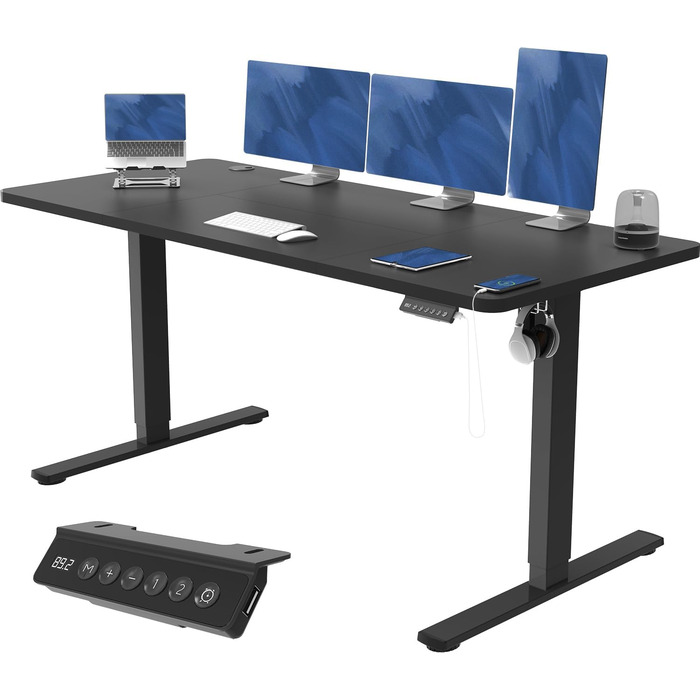 Регульований по висоті стіл з розеткою USB Стіл регульований по висоті електричний Стійка-сидіння Регульований комп'ютерний стіл С