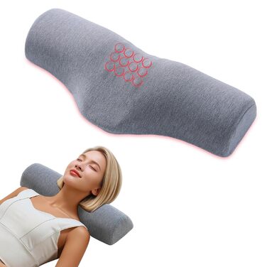 Ортопедична подушка для шиї, подушка з піни з ефектом пам&39яті, ергономічна подушка для підтримки шиї з масажними точками та посиленою бічною підтримкою, для сну на боці, спині та животі, сіра