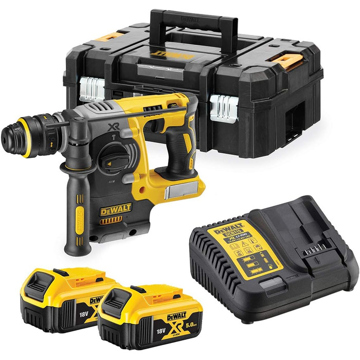 Акумуляторний комбінований перфоратор Dewalt 18 В SDS-plus DCH274P2T (24 мм) (обмежувач обертання та удару, безщітковий двигун, шв