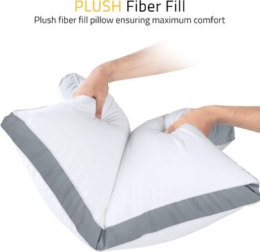 Подушки для сну на боці Utopia Bedding (2 шт.), високоякісні подушки для ліжка, для сну на боці, сіра ластовица, розмір &quotqueen-size&quot, 45,7 x 66 см (UB760-2) сіра &quotqueen-size&quot (2 шт.)