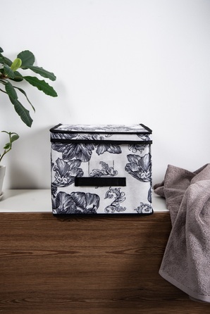 Кошик Idea Home NP-101L Anthracite Flowers 40x30x25 см  (7058548)