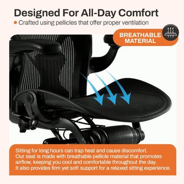Запасне сидіння FOAMON для Herman Miller Classic Aeron розміру B середнього розміру (чорна сітка)