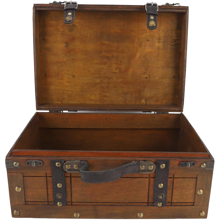 Скриня з кедрового дерева Dioche, портативна дерев&39яна скриня з потертим виглядом, футляр для зберігання одягу, іграшок та реквізиту античне бронзове покриття з ручкою зі штучної шкіри ідеально підходить для домашнього декору та повсякденного використан