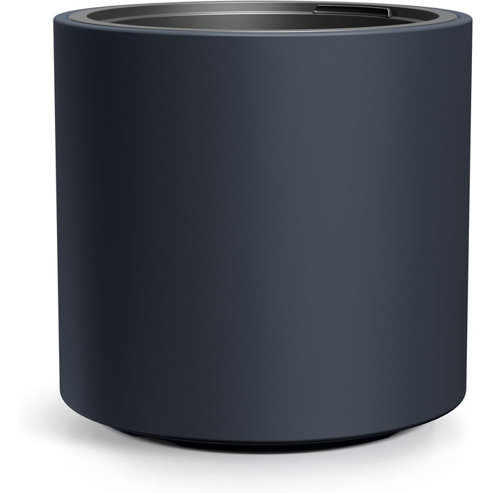 Квітковий горщик MELTOM з вкладишем та системою поливу Круглий та сучасний Морозостійкий та стійкий до ультрафіолету Пластиковий горщик для використання в приміщенні та на вулиці (Антрацит, XL) Антрацит XL