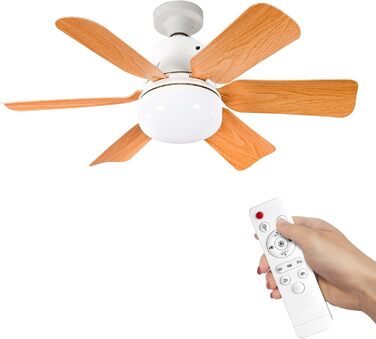 Стельовий світильник Dcbeduff fan 40W, стельовий вентилятор 51cm з підсвічуванням, розетка E27, 3 колірні температури, 3 швидкості, тихий стельовий вентилятор для спальні, вітальні та кухні (A)