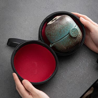 Порцеляновий чайний сервіз з чайником та чашками для дорослих. Зручний для транспортування, зберігає смак чаю. Дизайн, натхненний Японією, для чаювань та індивідуального використання.