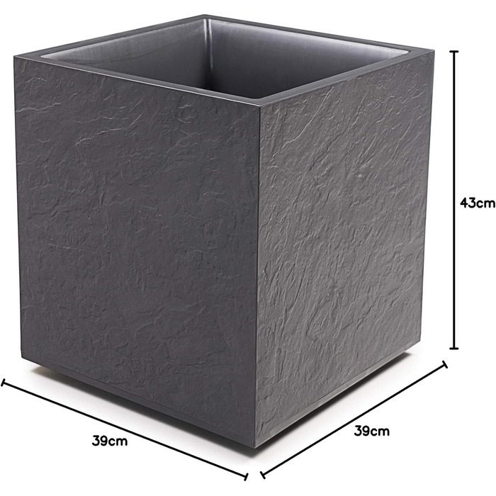 Квітковий горщик Ondis24, Vulkan 40 з резервуаром для води, зимостійкий (антрацит)