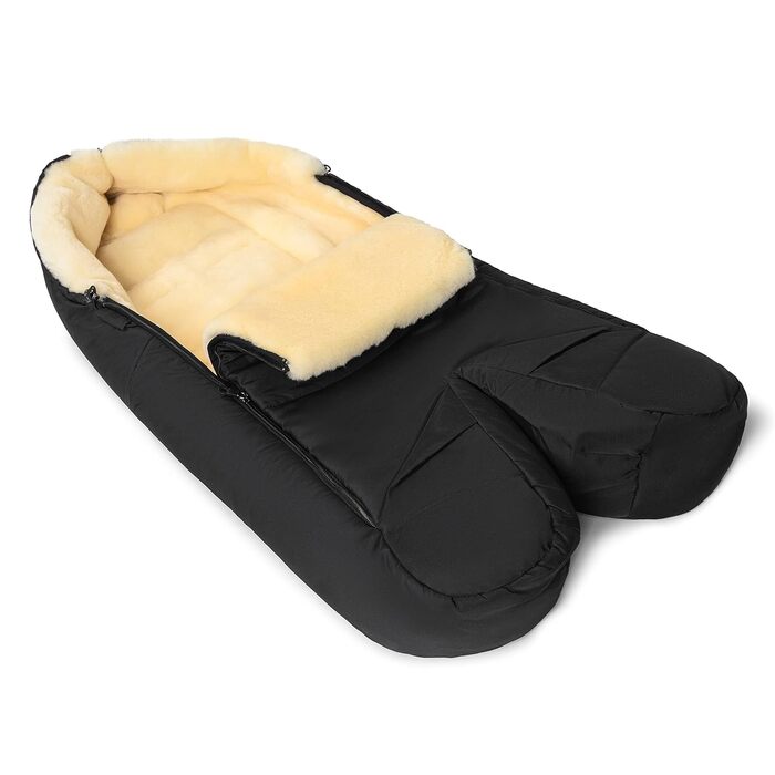 Муфта для ніг з овчини WARTH - тепла муфта для ніг з медичного хутра на зиму, для колясок з роздільними ніжками або фіксованою цен