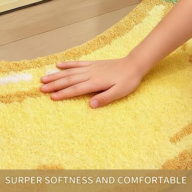 Килимок для ванної з банановою тематикою, нековзний, м&39який та вбираючий килимок для ванної кімнати, можна прати, 47 x 100 см, жовтий банановий малюнок