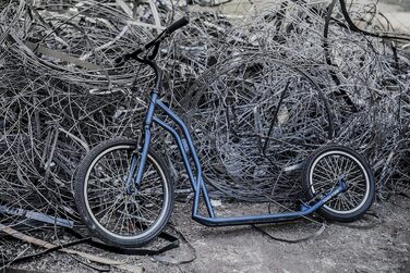 Самокат Yedoo S2016 - до 150 кг, самокат з пневматичними шинами 20/16 - для дорослих, самокат з регульованим кермом, самокат для с