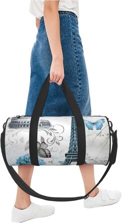 Спортивна сумка для подорожей, стильна з квітковим принтом, дорожня сумка на ніч, чорна, універсальний розмір