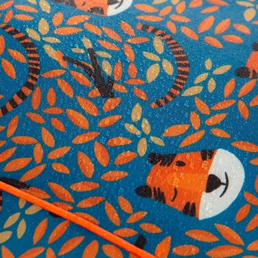 Спальний мішок унісекс Trespass Bunka на 3 сезони з наповнювачем з порожнистого волокна, бірюзовий, з тигровим принтом