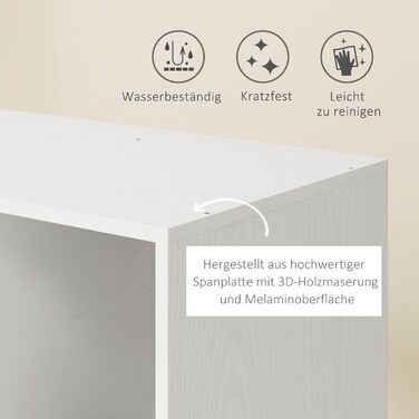 Шафа на колесах, Мобільна шафа, 1 вішалка для одягу, 3 полиці, Шафа, Вішалка для одягу на колесах для коридору, спальні, 80 x 40 x 128 см, Білий