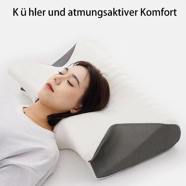 Універсальна подушка Dreamsleepz, подушка Dream Sleepz, ергономічна подушка для шиї, подушка для підтримки шиї, для сну на боці, спині та животі (чорна)