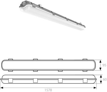 Освітлення вологих приміщень ванна освітлення підвал майстерня IP65 8 шт. T8 LED 150cm 24W 4000K G13 офісна лампа, 4 шт., LED