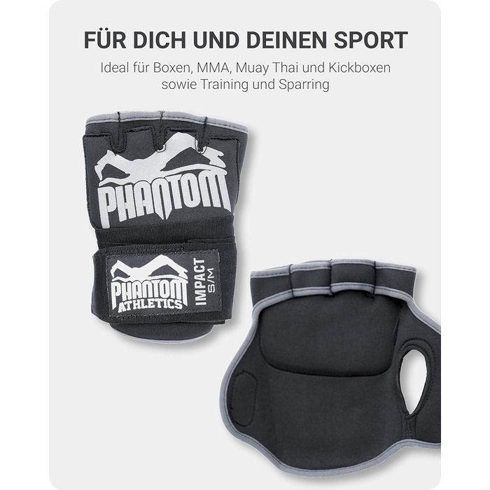 Боксерські рукавички Phantom з неопрену, гель - Боксерські, ММА, Муай-Тай, гелеві бинти, розмір S/M