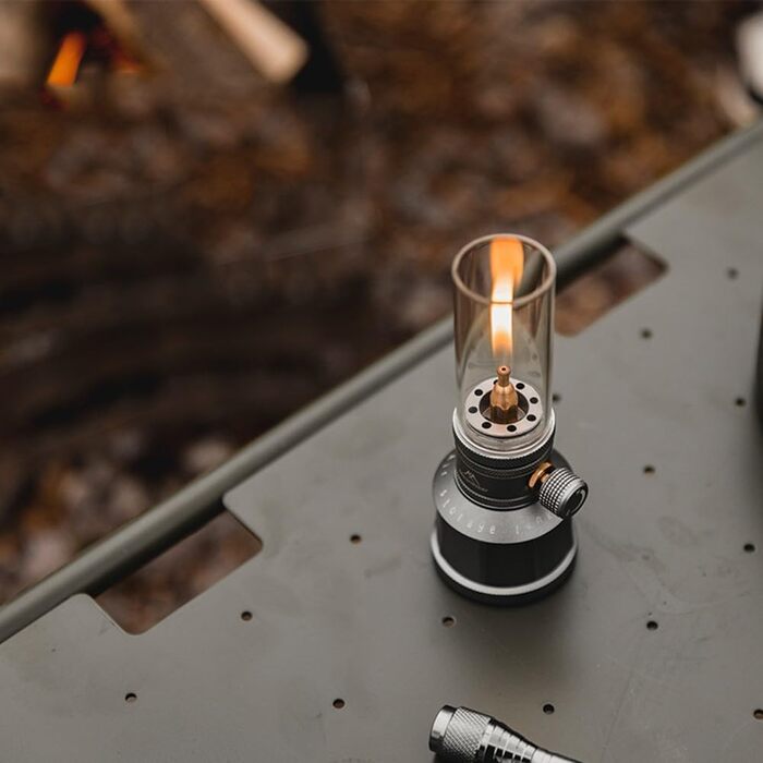 Газовий ліхтар для кемпінгу, ліхтар для пригод на свіжому повітрі, газовий ліхтар, подовжувальна штанга, газовий ліхтар з баком, регульована яскравість (газовий ліхтар з баком)