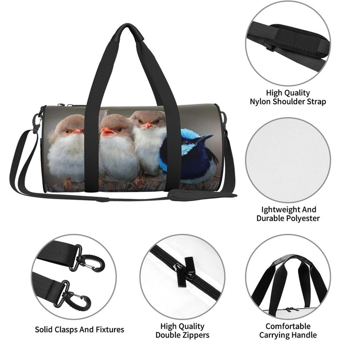 Велика дорожня сумка Квітка Мигдалю Легка та міцна Ідеальний подарунок для походів, відпусток, ділових поїздок та іншого, Vier Vgel, Універсальний розмір