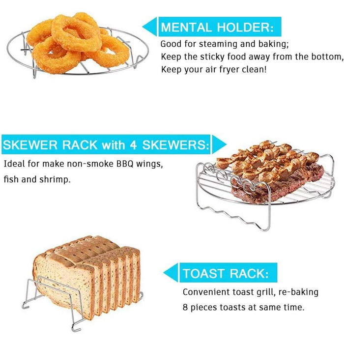 Аксесуари для фритюрниці LooHome, 5 комплектів для Gowise Phillips Cozyna, діаметр 7 дюймів для 3.5 QT