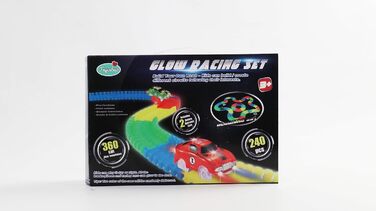 Іграшка Fajiabao Car Racing Track для 3-річних хлопчиків - 240 деталей Гнучка гоночна траса з 2 світловими автомобілями Іграшкова