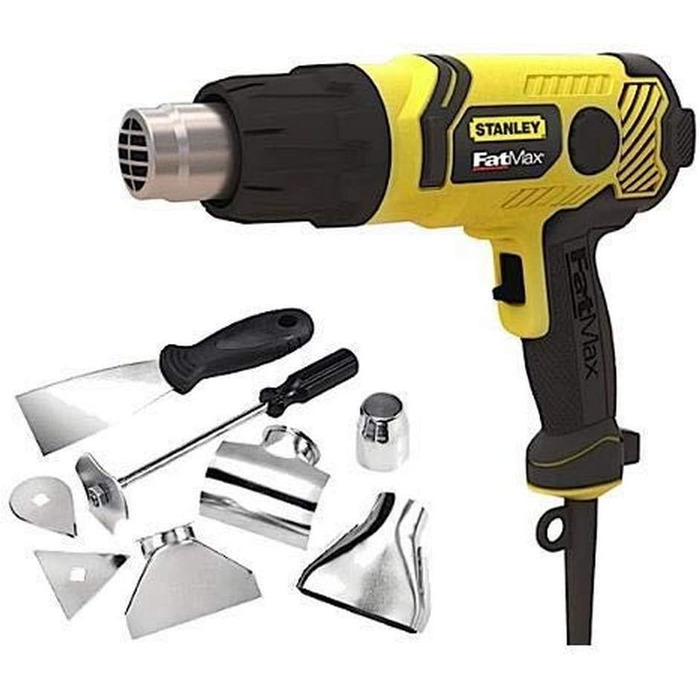 Фен Stanley FatMax (2000 Вт, з автоматичним вимкненням, 2 температурні режими (50-450 / 70-600 C), безступінчасте регулювання темп