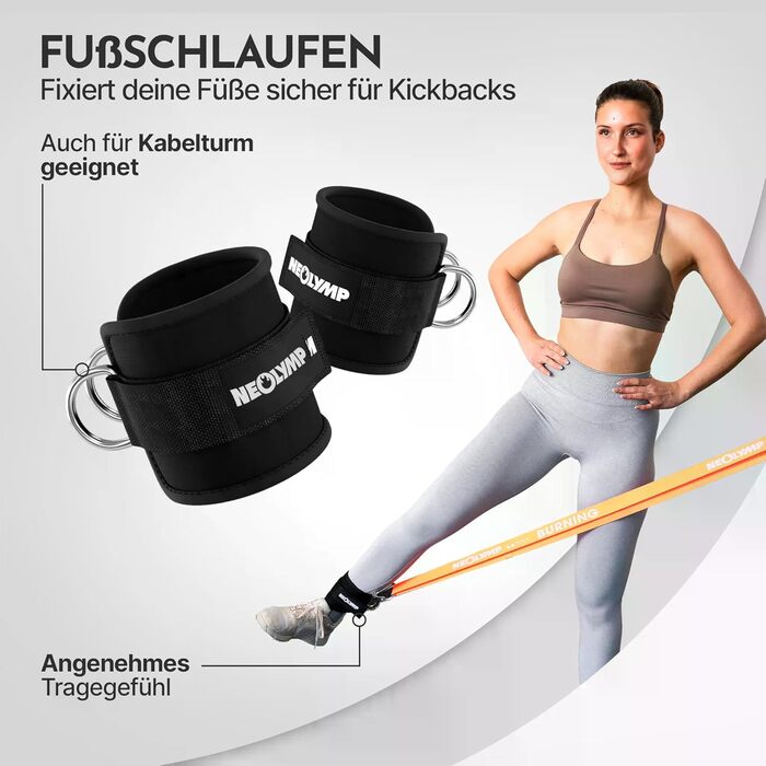 Фітнес-стрічки NEOLYMP з довгими тканинами та фітнес-аксесуарами - стрічки опору, що праються, стрічки для вправ, фітнес-стрічки, тренувальні стрічки, стрічки для підтягувань, набори для силових тренувань, універсальний базовий набір