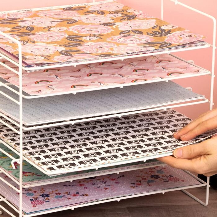 ЛОТОК ДЛЯ ПАПЕРУ CRAFTELIER З ШІСТЬМА ВІДДІЛЕННЯМИ БІРЮЗОВОГО КОЛЬОРУ