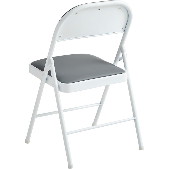 Розкладне крісло mcc direct, розкладне крісло зі штучної шкіри з металевим каркасом та м&39яким сидінням, легко складається та зберігається для дому, офісу, їдальні та приймальні, комплект з 2 шт. (сірий)