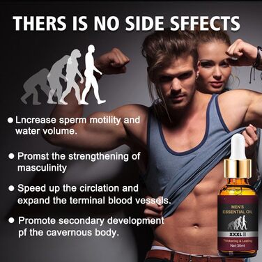 Збільшення пеніса XXXL з ефірною олією для чоловіків - 30 мл, покращена ерекція, потовщення та ріст (5 шт.)