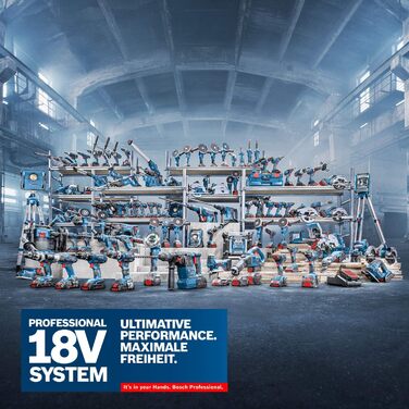 Акумуляторна кутова шліфувальна машина Bosch Professional 18V System GWS 18V-7 (вкл. додаткову рукоятку, монтажний фланець, захисн