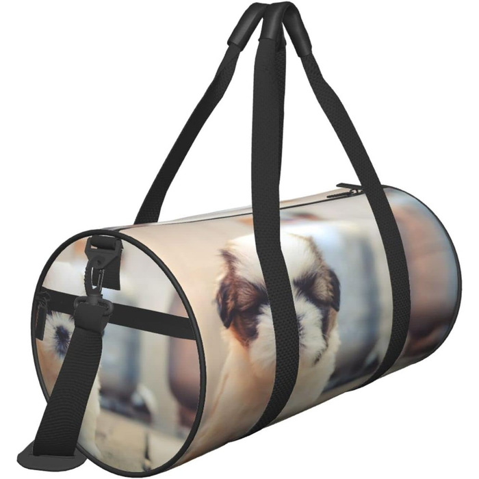 Біла та коричнева дорожня сумка-мішок, довговічна, спортивна сумка для чоловіків та жінок, ідеальна для цуценят, велика спортивна сумка