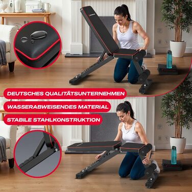 Складана та регульована силова лава Sportstech BRT250 багатофункціональна фітнес-лава для домашнього використання, лава 7-в-1 для тренувань усього тіла, компактно складається, вантажопідйомність до 300 кг BRT250 чорного кольору