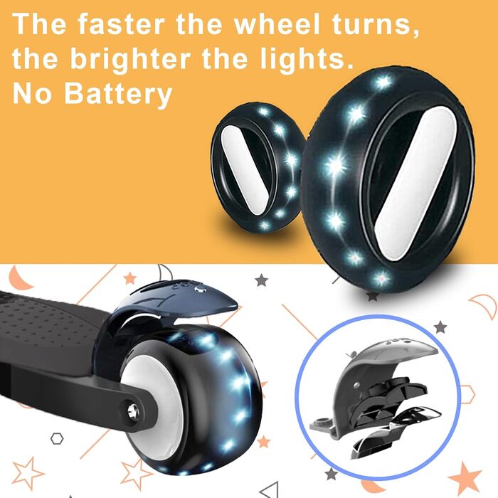 Дитячий самокат XJD для 2-8 років, дитячий самокат дитячий самокат з 3 світлодіодними колесами, 4 регульованими по висоті міськими