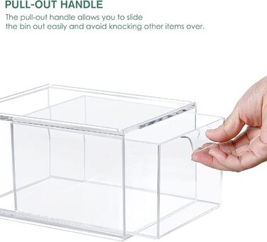 Ящики для косметичного органайзера, штабелюваний прозорий акриловий органайзер для макіяжу, 2 шухляди для зберігання на столі, туалетний столик, ванна кімната, спальня, дві коробки під раковиною